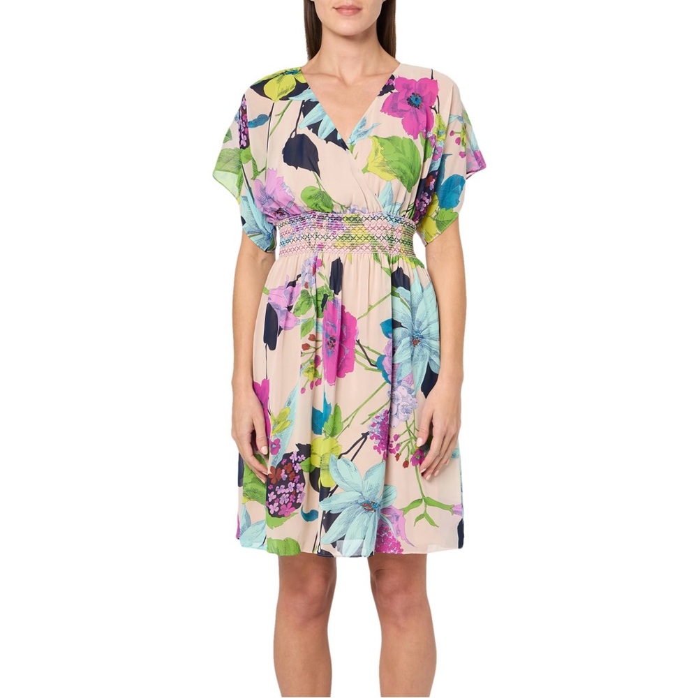 Trina Turk Marvellous Mini Dress in Blush Multicolor Floral, Size 12